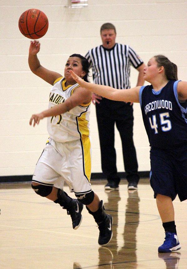 Mine, mine--
Freshman Krystal Oviedo takes the ball out of the air during play against Greenwood on Dec. 17.
The Maidens took the win, 50-7.