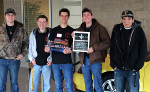 Taking third--
Auto tech SkillsUSA team takes third in Hobbs competition. The team included senior AJ Froese, senior Timothy Guenther, junior Ray Hightower, senior Jay Jenkins and senior Ernie Moralez