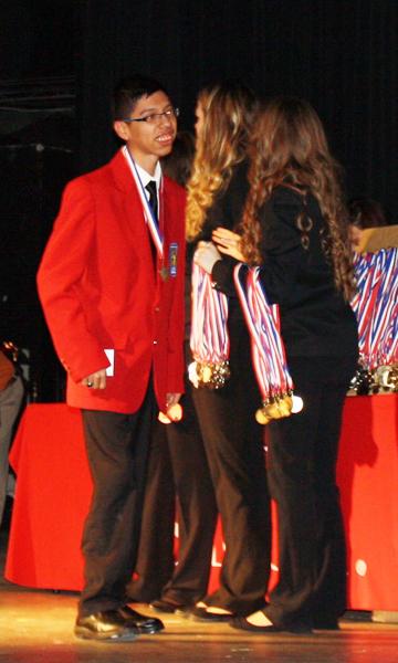 Repeat--
Senior Nicolas Garcia receive his gold medal in action skills on Feb. 6 in San Angelo. Garcia will return to state for a second year in SkillsUSA.