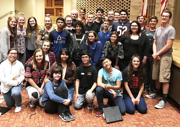 All-region choir members--
(Back) Karlissa Rempel, Lisa Klassen, Janessa Neufeld, Haley Blair, Kimberly Froese, Carrie Quiring, Stanley Martens, Kaillon Sawatsky, Dillon Gutierrez, Austin Shortes, Jordan Neufeld, Jesus Bustamante, Cason Johnson, Eli Call, Aaron Edwards, (middle) Jazmin Guenther, Josh Ramirez, Bijan Kantar, Dylan Banman,  Briana Froese, Isyss Flores, Jaicen Clark, (front) Kataryna Felan, Erin Lentz, Robin Franklin, Abigail Anita Lopez, Moises Ybaben Burciaga, Anthony Tran, Samantha Gutierrez