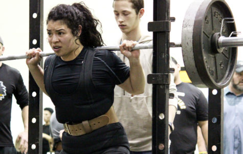 Statebound--
Junior Siria Martinez competes in the squat at the Seminole meet on Jan. 24. Martinez took first place in the region on March 2, qualifying for state competition next week.