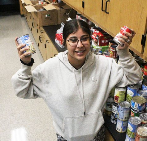 Solitary winner--Senior Yasmin Saenz won the canned food drive as an individual with 1,149 cans. Saenz is a class of only one person.