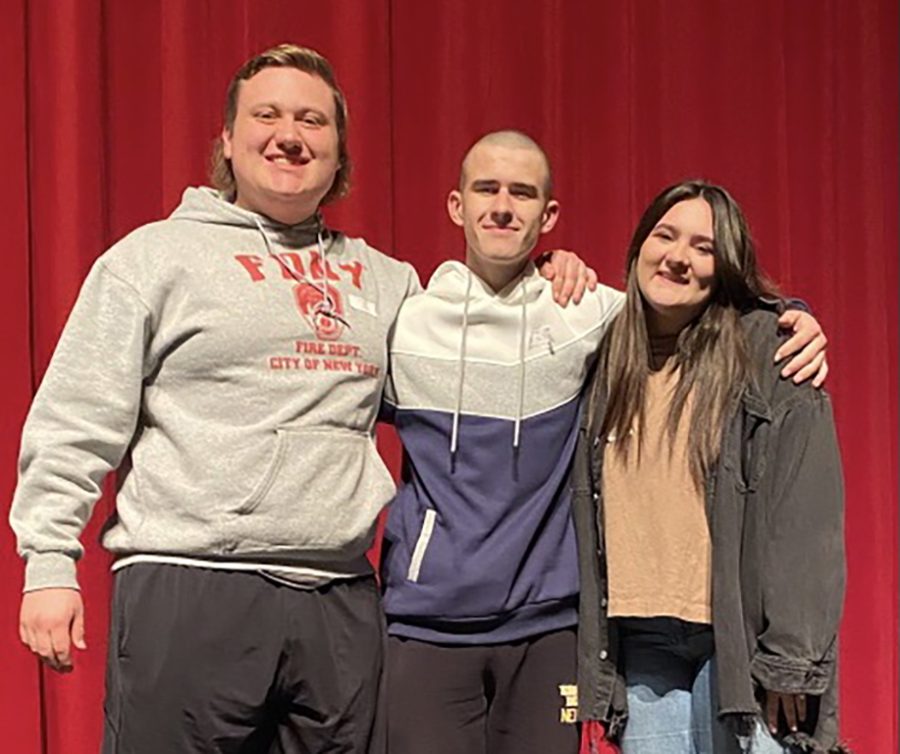 All-state choir members--Seniors Eli Call, Jordan Neufeld and sophomore Aubrey Brown qualified for the all-state choir during auditions on Jan. 8. They will perform with the all-state choir in February.