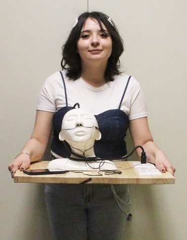 Statebound sculpture--Senior Aliyah Anchondo advanced to state with her sculpture Life Support.