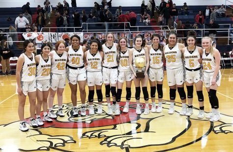 Area champions--The Maiden basketball team defeated Dumas, 88-41, on Feb. 17 to advance to the region quarterfinals.