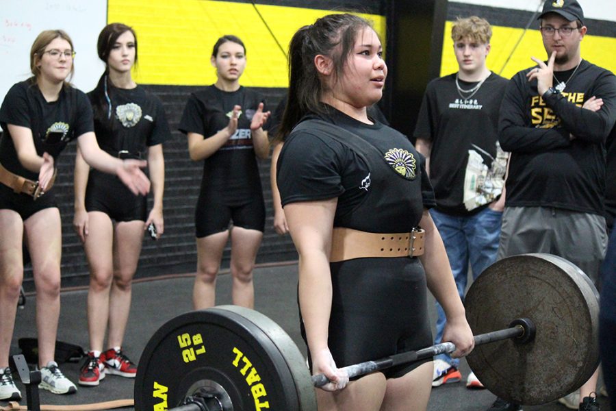 Weighty+situation--%0ALifting+315+pounds+in+the+dead+lift%2C+junior+Alexia+Gonzales+competes+in+the+scrimmage+with+Denver+City+on+Jan.+5.+With+the+addition+of+335+pounds+in+the+squats+and+200+pounds+in+bench+press%2C+Gonzales+lifted+850+pounds+total.