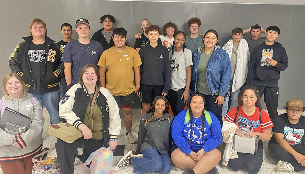 All-region choir qualifiers and alternates--(Back) Freshman Rome Rodriguez, sophomore Jackson Archuleta, senior Genevieve Neudorf, sophomore Logan Lee, junior Ethan Laub, freshman Seth Peters, (middle) senior Garrett Sellers, senior Owen Call, senior Javy Rodriguez, freshman Jose Gomez, freshman Taberah Georges, freshman Sarah Bernal, sophomore Isaiah Rempel, senior Danny Tran (front) freshman Debbi Giesbrecht, sophomore Chloe Giesbrecht, senior Lliani Lopez, senior Margarita Masse Carbajal, senior Geydis Cuesta Rodriguez, senior Ethan Salazar, also junior Jazlynn Holmstrom, sophomore Alyssa Peters, junior Zaiden Bergen, sophomore Tristan Flemons and senior Margarita Leanos