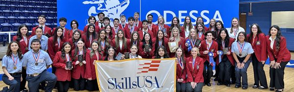 SkillsUSA competitors--(Back) Gabryl Alaniz, Brandon Nosek, Timothy Bergen, Garrant Hill, ((fourth) Tristian Cornet, Nehemiah Harvey, Zayne Wiebe, Alejandro Hernandez Perez, Genevieve Neudorf, Rachel Rempel, Kylie Peters, Destiny Neeld, (third) Nick Reyes, Jayziah Gutierrez, Annmarie Mares, Jazzelle Vela, Harley Hoffman, Gavryel Villalobos, Kimberly Klassen,  Susana Payan Quintana, Jelena Hiebert, (second) Yumalai Roblero Perez, Myranda Gonzalez, Maira Limones Gonzalez, Penelope Gonzalez Lopez, Yamileth Macias Unresti, Emily Rodriguez, Skylah Teichroeb, Myka Hernandez, Zariah Sanchez, Melissa Knelsen, Peyton Casey, Jose Gonzalez Aragonez, Britney Duong, Victoria Baros, Kaya George, Karoline Caballero, (front) Ayleen Mata Pando, Audiel Sanchez, Adriana Vazquez, Jaedyn Bailey, Margarita Leanos, Jayce Bear, Elizabeth Bear, Rebeca Burciaga Ramos, Kyra Giesbrecht, Isabella Rudder