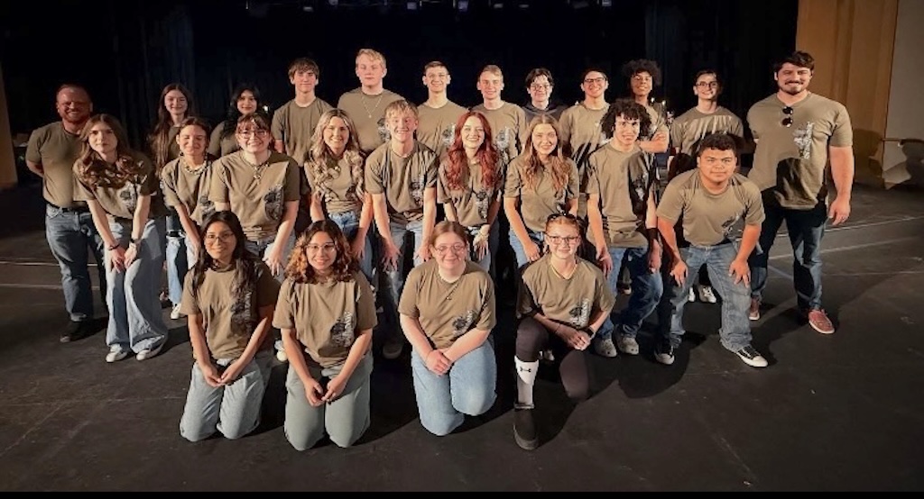 District champions--One-act play cast and crew qualifies for bi-district at district competition in Monahans on March 20. The play will compete in Seminole on April 2.